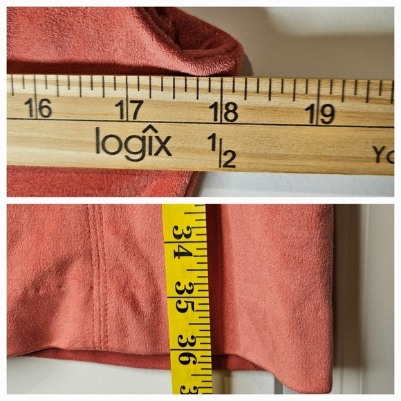 Nanette Lepore Dress 10 Pink Faux Suede Midi Sheath Zip Lined Cap Short Sleeve - Picture 5 of 9